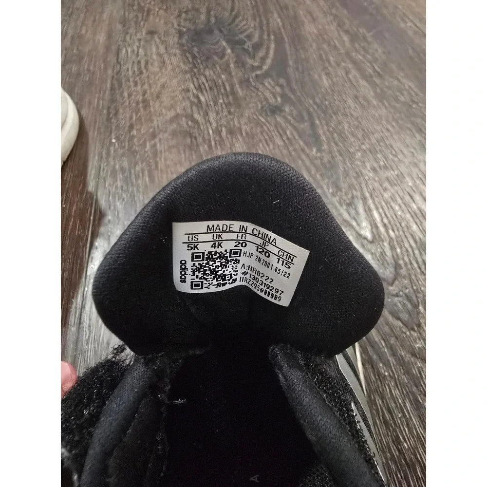 Adidas Tensaur Run 2.0 Toddler Sneakers Black Leopard Print HR0222 Size 5K